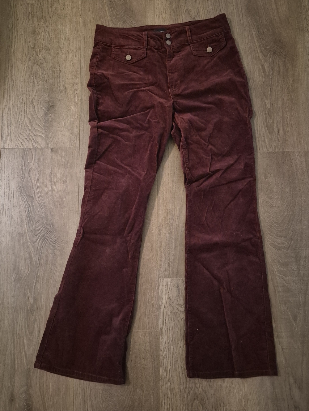 Jones New York Corduroy Boot-Cut Pants in Burgundy